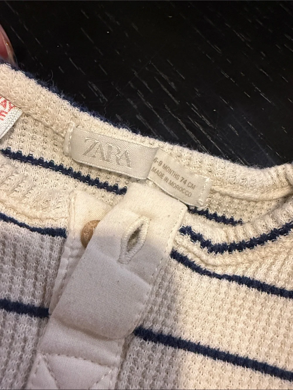 Zara Cream Set with Navy Stripes